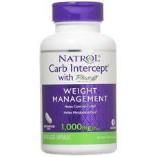 Natrol Suplemento Bloqueador de Carboidratos Carb Intercept 1000mg (60 Cápsulas)